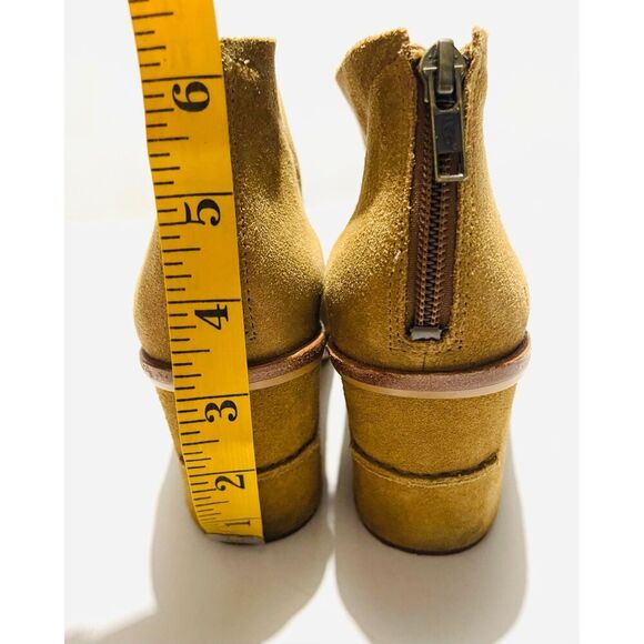 UGG leather shoes open peep toe boots Ginger brown booties Zip up women's 7 - Picture 5 of 11